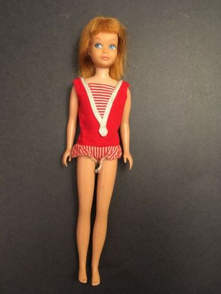 1963 Skipper Doll Barbie Sister Red Hair Played With Non Smoking