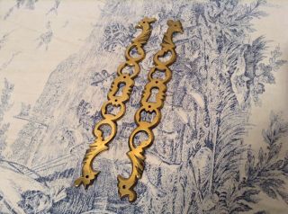 Pair French Brass Escutcheon,  Furniture Cupboard Door Key Hole Covers (2672e)