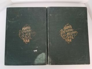 Harpers 1894 Pictorial History Of The Civil War Vol 1 - 2 Rare W/maps