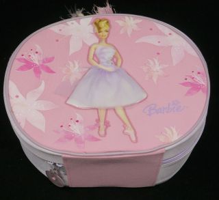 Vintage Barbie Doll Case,  Round Fabric Suitcase,  Made By Tara
