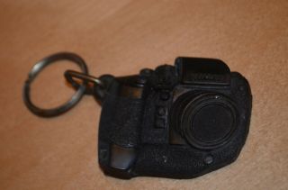 Rare Vtg Nikon F4 Slr Film Camera Keychain 3d Soft Black Rubber