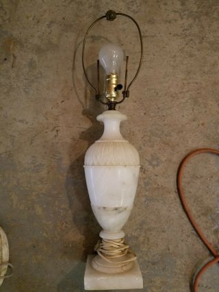 Victorian/vintage/antique Italian Marble/alabaster Lamp.  Solid Except A Hairline