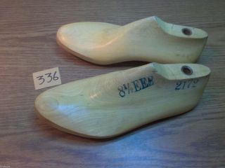 Pair Vintage Wood Large Size 8 - 1/2 Eee 2172 Shoe Factory Industrial Last 336