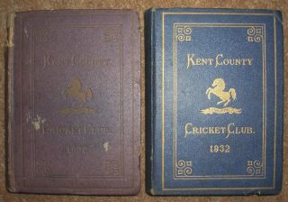 Kent County Cricket Club Rare 1930 & 1932 Yearbooks Kccc Hand Books Memorabilia