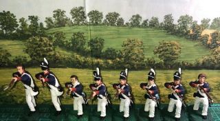 Rare 8 - Mexican War Of 1812 Painted Figures 1/32 - 54mm Conte Blue Coat Napleonic