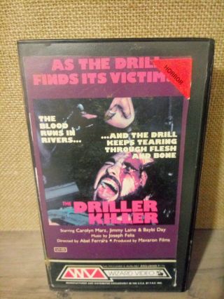 The Driller Killer Wizard Video Very Rare Vhs.  Former Rental.