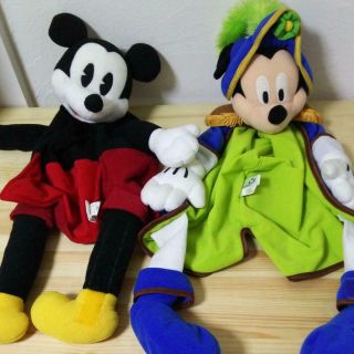 Tokyo Disneyland,  Sea Mickey Mouse Plush Hat Cap Set Of 2 Vintage Rare From Japan
