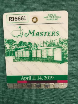 2019 Masters 4 Day Pass Tiger Woods Extremely Rare