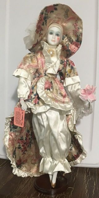 Vintage Show Stoppers Victorian Harlequin Porcelain Doll 22 " Tall With Tag
