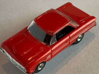 Vintage Aurora Thunderjet 500 1963 Ford Falcon Ho Slot Car Red/black/red Rare