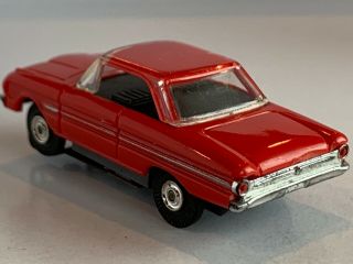 Vintage Aurora Thunderjet 500 1963 Ford Falcon HO Slot Car RED/BLACK/RED RARE 3