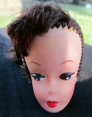 Vintage Mod Clone Ponytail Barbie Doll Brunette Head Only Uneeda U