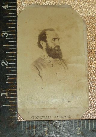Rare Cdv Confederate General Stonewall Jackson Baltimore Backmark