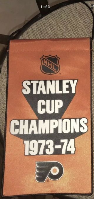 Very Rare Philadelphia Flyers 1973 - 74 Stanley Cup Mini Nhl Hockey Banner