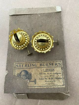 2 Rare Nos Old Stock Sterling Oil/kerosene Lamp Brass Burners