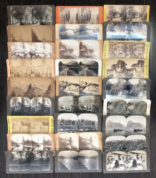 (27) Antique Stereoscope Viewer Cards - Keystone View Co - Europe / England