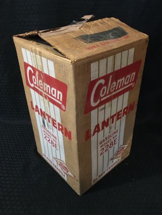 Vtg 1960’s Coleman 228e Dual Mantel Lantern Big Hat Green Box Only