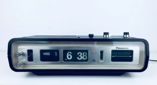 Rare Vintage 1970s Panasonic National Ic Rc - 6551 Black/gold/chrome Alarm Am/fm