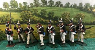 Rare 8 - American Infantry War Of 1812 Painted Figure 1/32 - 54mm Acw 5 - Conte 3other