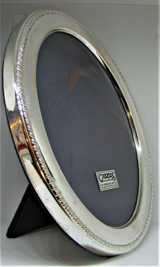 Solid Silver Large Oval Picture Frame By Carrs Of Sheffield,  Stunning & Cased