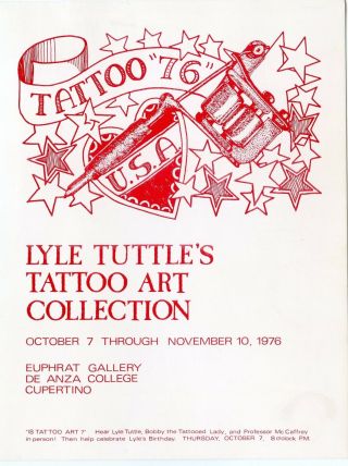 Orig Very Rare Postcard 1976 Lyle Tuttle Tattoo Birthday Show In