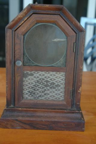 Antique Wooden Clock Case With Glass Front