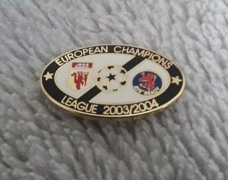 Manchester United Memorabilia - Champions League 2003/04 Badge V Rangers Rare
