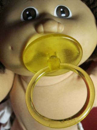Vintage 1980s Coleco Cabbage Patch Kids Doll Pacifier Hard Plastic Yellow -