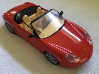 Vintage Barbie Porsche Boxster Red Sports Car Convertible Mattel