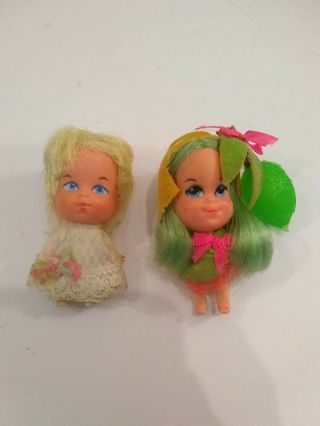 Vintage Liddle Kiddles Luscious Lime Doll And Liddle Kiddle In White Dress