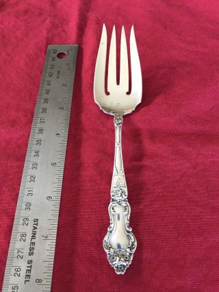 Watson Wallace Sterling Silver Meadow Rose Cold Meat Serving Fork