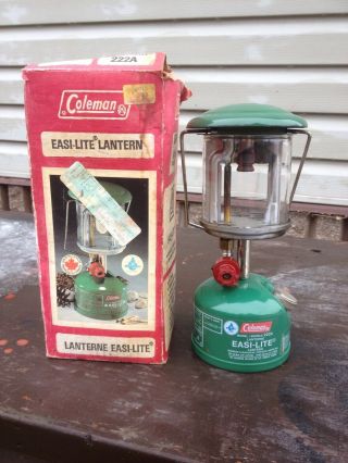 Vintage Coleman Easi - Lite Lantern 222a 1984 Backpacking Camping Hiking Outdoors