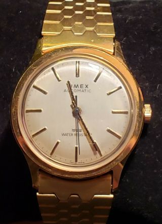 Vintage Mens Timex Automatic Gold Tone Running