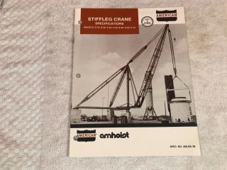 Rare 1960s American Hoist Stiffleg Crane Dealer Sales Brochure 7 Page