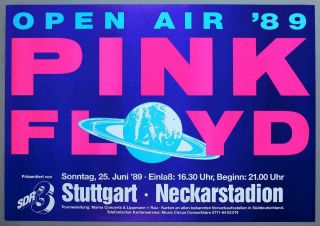 Pink Floyd - Rare Vintage Stuttgart 1989 Concert Poster