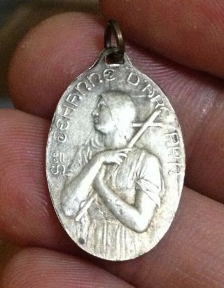 Vintage Saint Joan Of Arc St Michael Archangel Defeats The Devil Medal Rare