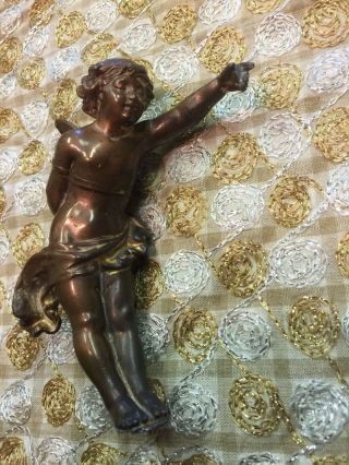 Antique French Cherub Putti Chandelier Sconce Lamp Part Bronze Brass Gilt Angel