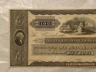 Rare England Commercial Bank $100 Note,  Remainder,  Crisp Uncirculated,  1800 ' s 2