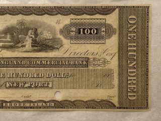 Rare England Commercial Bank $100 Note,  Remainder,  Crisp Uncirculated,  1800 ' s 3
