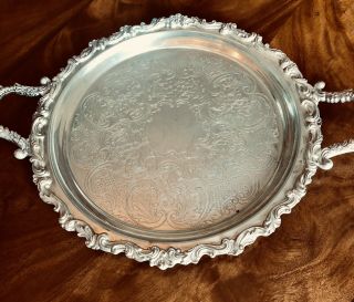 Large Vintage Silver Plated Serving Tray Twin Handled.  Victorian Style