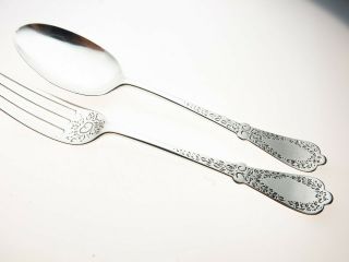 Antique Victorian Sterling Silver Christening Set Fork And Spoon Sheffield 1863