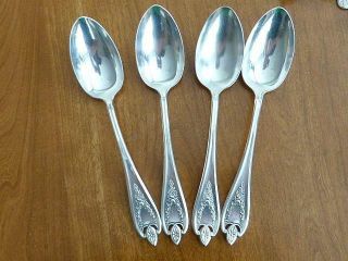 4 Old Colony 1847 Rogers Bros Silverplate Tablespoon Serving Spoon Art Deco 8.  5 "