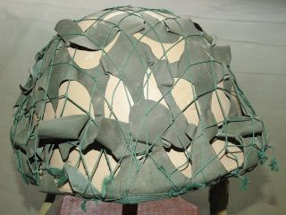 Iraqi Gwot 2nd Gulf War Camo Netted Khaki M - 90 Combat Helmet Vtg Saddam Era Rare