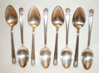 1847 Rogers Bros.  Is Eternally Yours Silverplate 8 Oval Soup Tablespoons Spoons