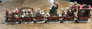 Rare Danbury Westie Express Terrier Dog Christmas Train 6 Cars