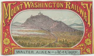 Rare 1880 Mount Washington Railway Victorian Trade Card Cut - Out Vtg Railroad Ad