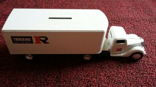 RARE Vintage ERTL 1937 Ford Tractor Trailer Bank RYDER TRUCKING WITH THE BIG 