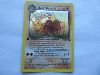 Pokemon 1st Ed Dark Dugtrio 6/82 Team Rocket Holo Ultra Rare Ole Skool