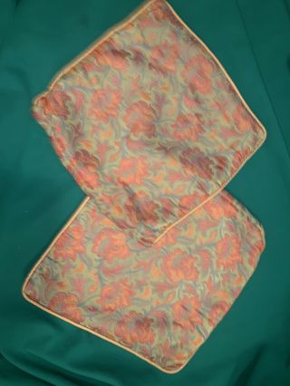 Set Of 2 Rose Gold Floral Vintage Pillow Cover 14x14 Flowers Shabby Chic