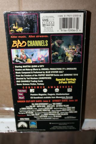Vintage 1992 Bad Channels VHS Screener Promo Demo Cassette Alien Music Rare 2